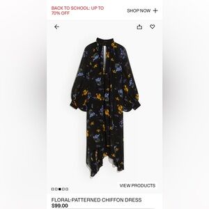 H&M floral print chiffon maxi dress